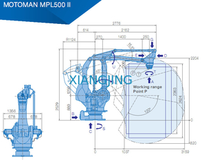 YASKAWA MPL500 II ने पिक एंड प्लेस 500kg पेलोड के लिए औद्योगिक रोबोट आर्म का इस्तेमाल किया