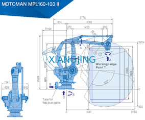 इस्तेमाल किया 4 अक्ष रोबोट बांह YASKAWA MPL160-100 II पिक एंड प्लेस मशीन 100kg पेलोड 3159mm आर्म औद्योगिक रोबोट