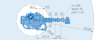 औद्योगिक रोबोट बांह YASKAWA MPL80 II 80kg पेलोड 2061mm आर्म रोबोट लेने और रखने के लिए