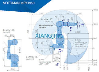 MPX1950 ने 7kg पेलोड 1450mm आर्म रोबोट पेंटिंग के लिए Yaskawa रोबोट का इस्तेमाल किया