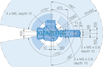 MPX1950 ने 7kg पेलोड 1450mm आर्म रोबोट पेंटिंग के लिए Yaskawa रोबोट का इस्तेमाल किया