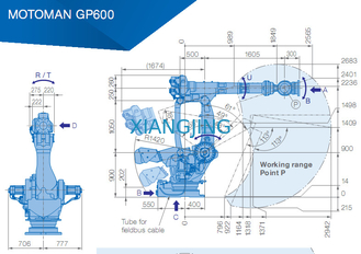 YASKAWA GP600 पिक एंड प्लेस 600kg पेलोड के लिए प्रयुक्त रोबोट आर्म